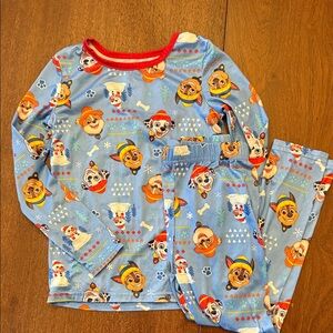 Cuddl Duds Blue Paw Print Pajama Set